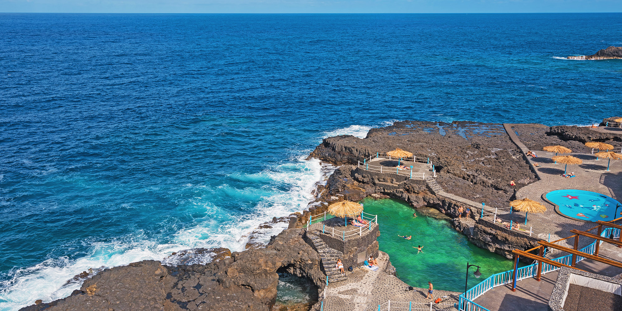 Charco azul natural see water pool Charco azul natural see water pool